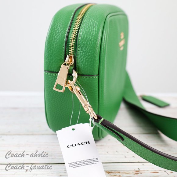 NWT Coach CA207 Jamie Camera Bag Leather Crossbody in Kelly Green - Picture 4 of 11